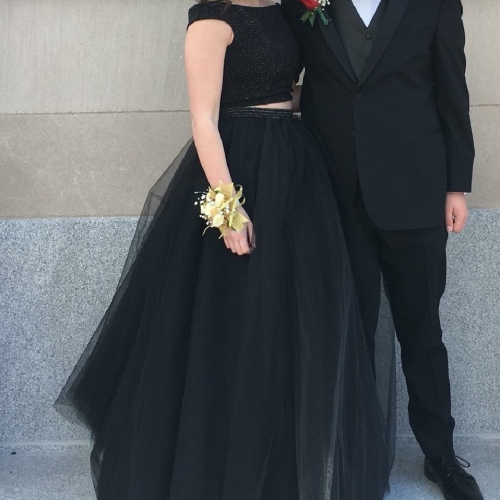 Sherri Hill Black 2-Piece Prom Dress